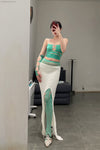 SWAYING/KNIT Japanese paper furry maxi skirt SW22SSB22 white